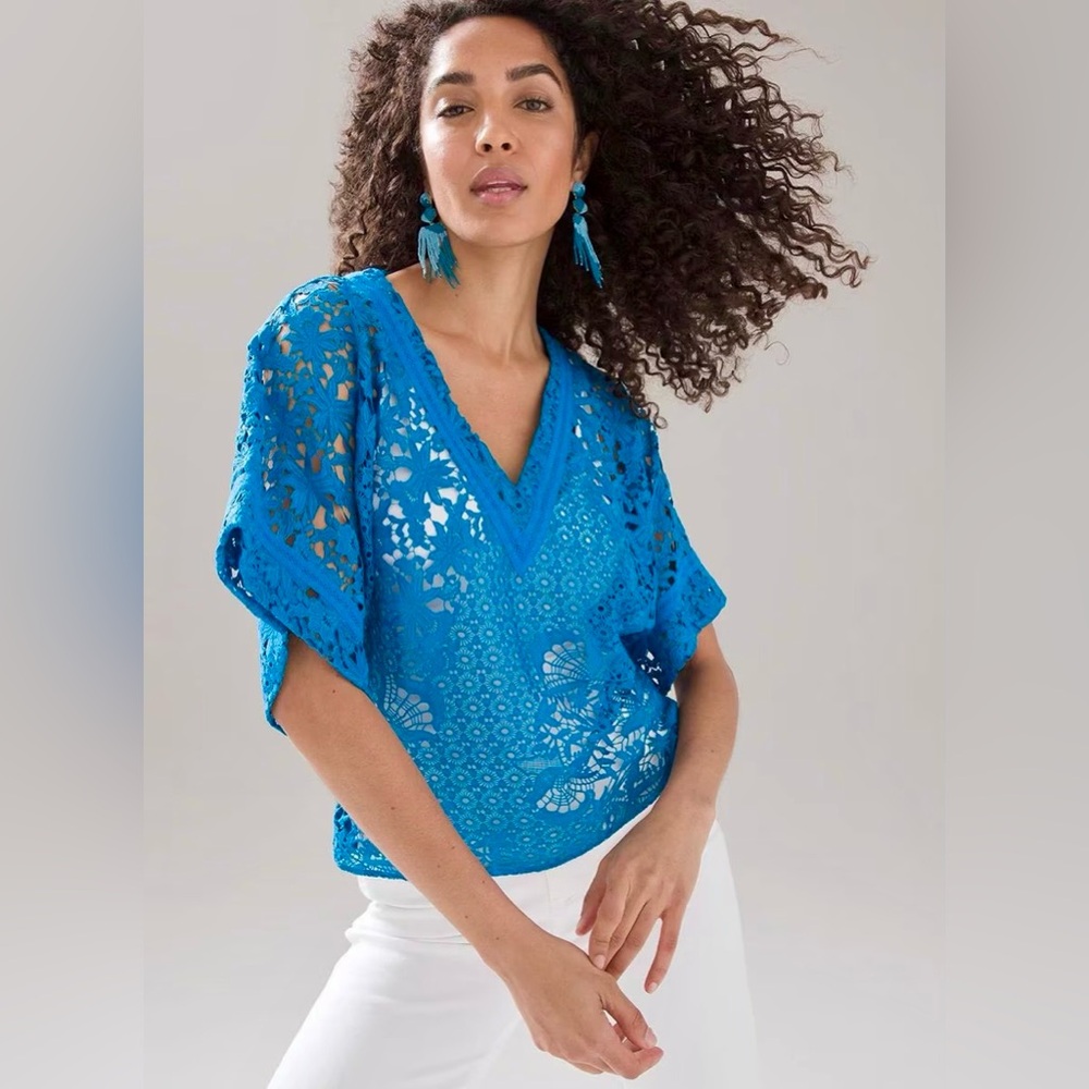 WHBM NWT lace kimono blouse size Large